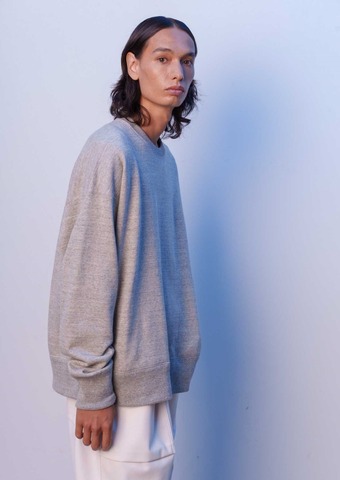 【CURLY＆Co.】MELANGE RAFFY CREWNECK P/O (oversized)