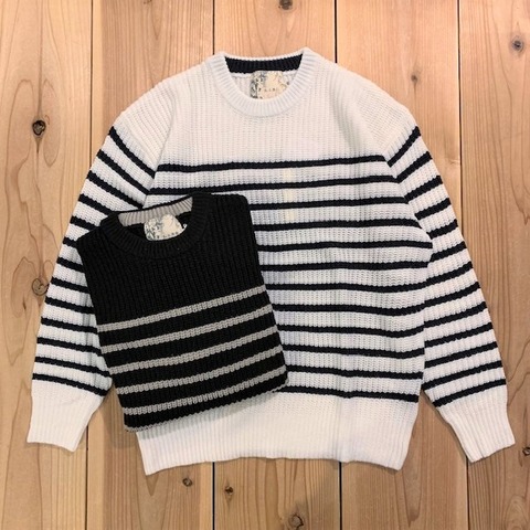 【LiSS】RIDGE WEAVING BORDER KNIT