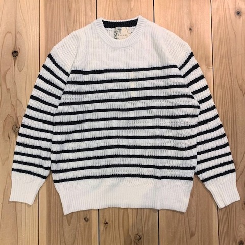 【LiSS】RIDGE WEAVING BORDER KNIT