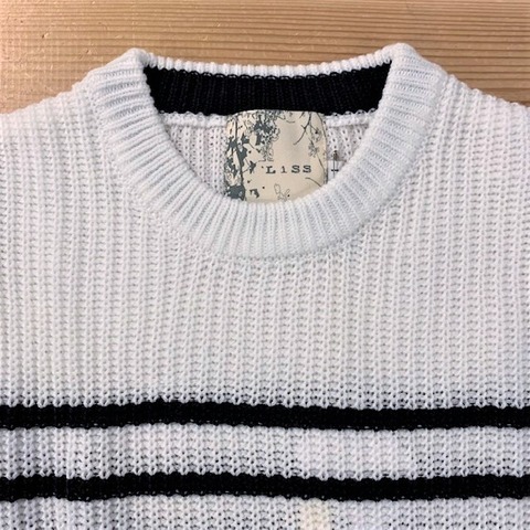 【LiSS】RIDGE WEAVING BORDER KNIT