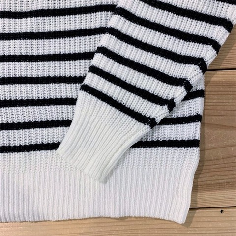 【LiSS】RIDGE WEAVING BORDER KNIT