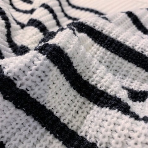 【LiSS】RIDGE WEAVING BORDER KNIT