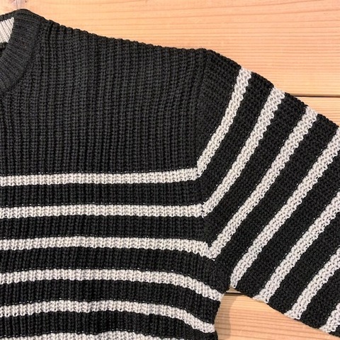 【LiSS】RIDGE WEAVING BORDER KNIT