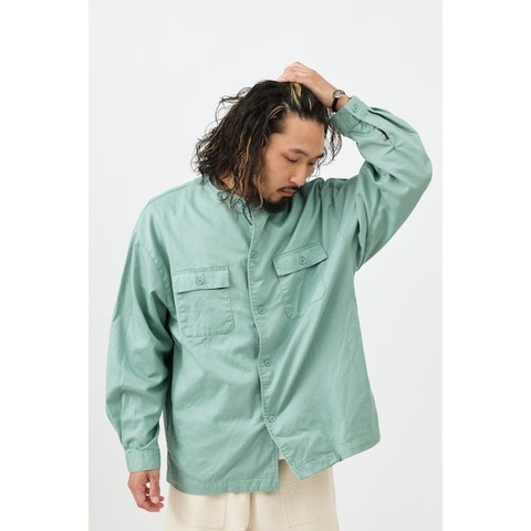 【BIG MIKE】NO COLLAR TWIL SHIRT JKT