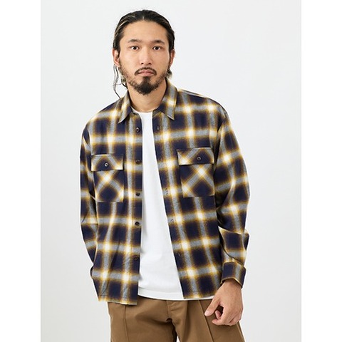 【BIG MIKE】OMBRE CHECK L/S SHIRTS