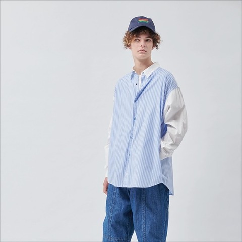 【Kelen】T.N.S UTILITY STRIPE SHIRT −HARPA−