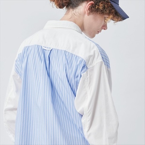 【Kelen】T.N.S UTILITY STRIPE SHIRT −HARPA−