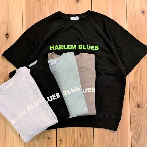 【HARLEM BLUES】HB LOGO HALF SLEEVE SWEAT