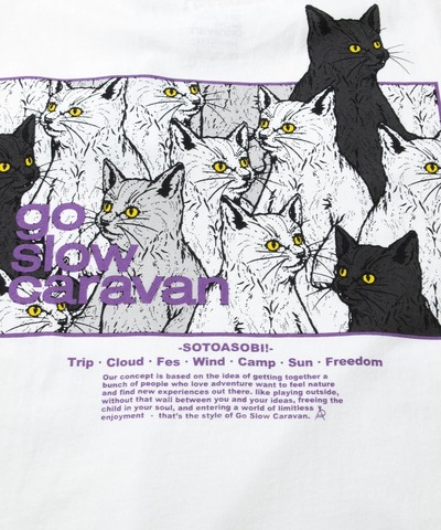 【go slow caravan】USA/C gsc アニマルズスクエアLOGO BP ゆったりTEE