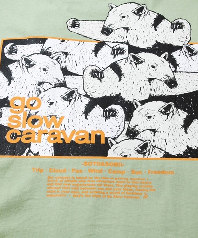 【go slow caravan】USA/C gsc アニマルズスクエアLOGO BP ゆったりTEE