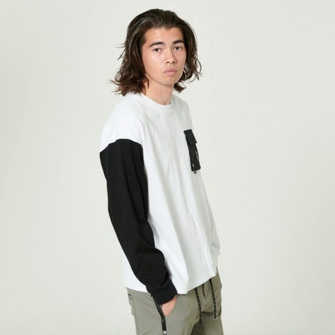 【FLASH PACKER】XPLT-SW 異素材ポケットL/S TEE