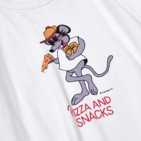 【FREE RAGE】”PIZZA AND SNACKS ver，2” リサイクルコットンTee