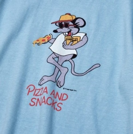 【FREE RAGE】”PIZZA AND SNACKS ver，2” リサイクルコットンTee