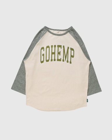 【GOHEMP】COLLAGE LOGO BASEBALL TEE