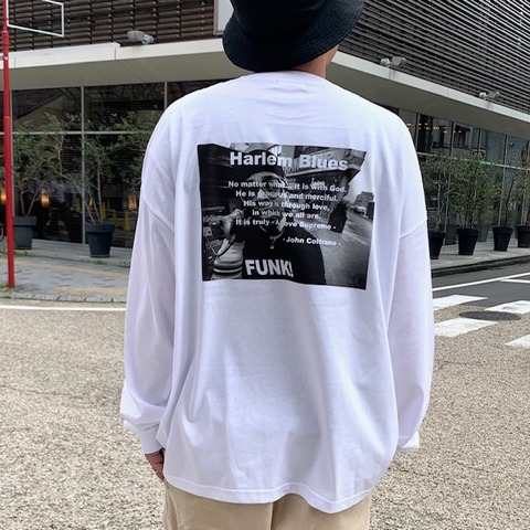 【HARLEM BLUES】BROOKLYN PHOTO L/S WIDE TEE