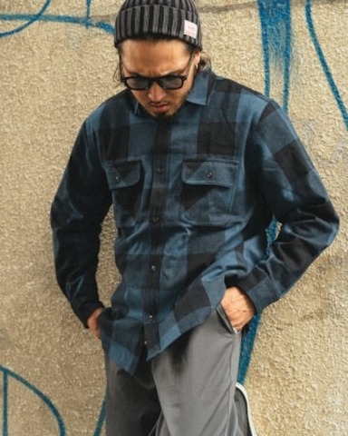 【BIG MIKE】HEAVY FLANNEL SHIRTS / BGY×BLK