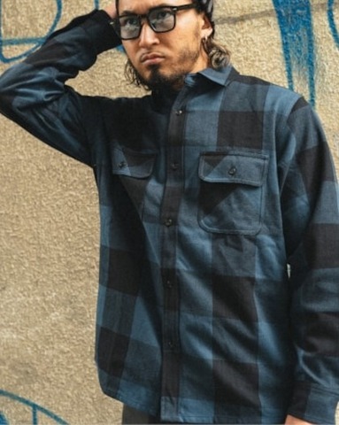 【BIG MIKE】HEAVY FLANNEL SHIRTS / BGY×BLK