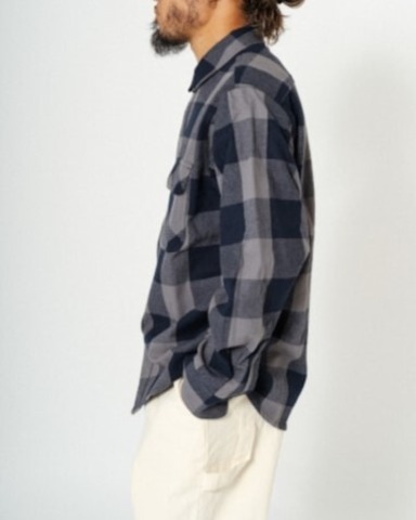 【BIG MIKE】HEAVY FLANNEL SHIRTS / GRY×NVY