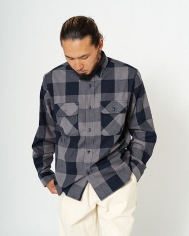 【BIG MIKE】HEAVY FLANNEL SHIRTS / GRY×NVY