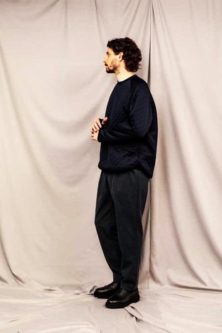 【CURLY＆Co.】TRICOT CORDUROY TAPERED PANTS