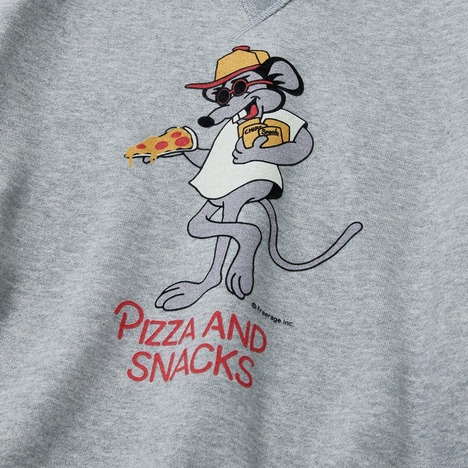 【FREE RAGE】”PIZZA AND SNACKS” クラシッククルースウェット