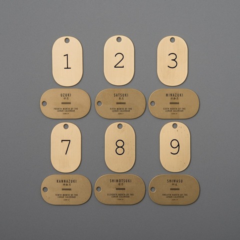 【CANDY DESIGN＆WORKS】Lunar Calendar Plate Key Tag ”Brass”