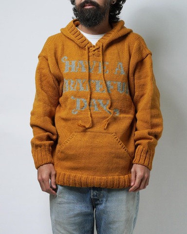 【SALE50％OFF★HAVE A GRATEFUL DAY】WOOL KNIT HOODIE