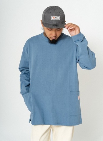 【BIG MIKE】US COTTON 10oz  W POCKET L/S TEE