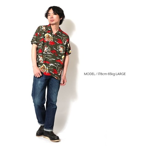 【HOUSTON】ALOHA SHIRT (風神雷神)