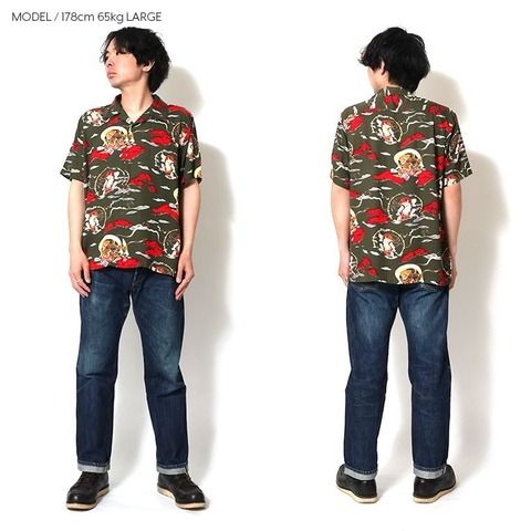 【HOUSTON】ALOHA SHIRT (風神雷神)