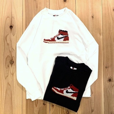 【O.K.】AJ1 CROSS STITCH L/S TEE