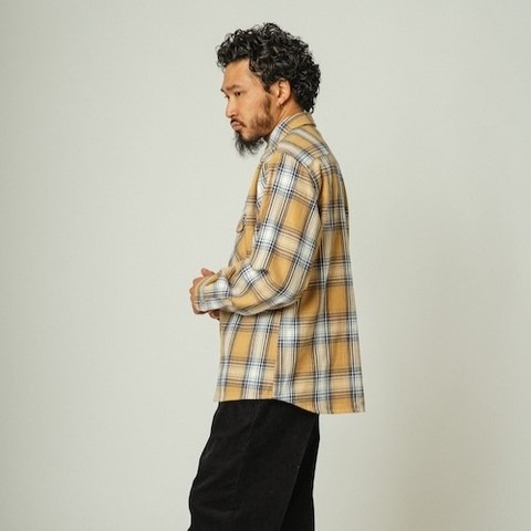 【BIG MIKE】HEAVY FLANNEL SHIRTS / BGE×WHT