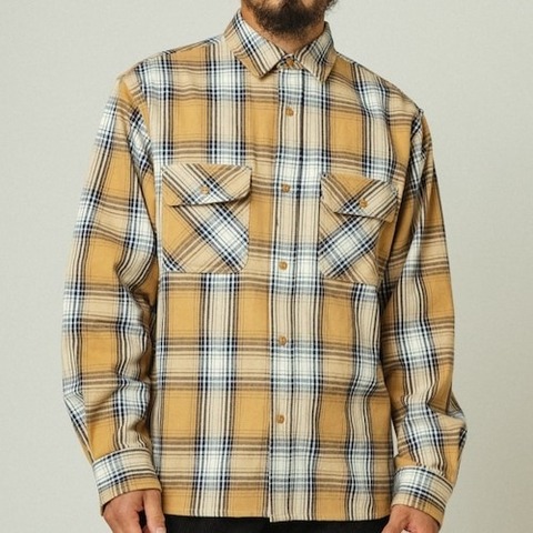 【BIG MIKE】HEAVY FLANNEL SHIRTS / BGE×WHT