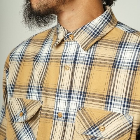 【BIG MIKE】HEAVY FLANNEL SHIRTS / BGE×WHT