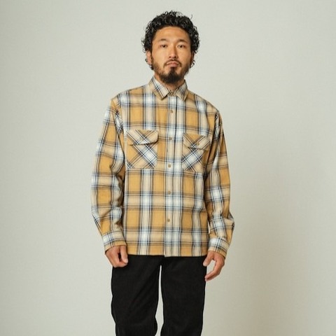 【BIG MIKE】HEAVY FLANNEL SHIRTS / BGE×WHT