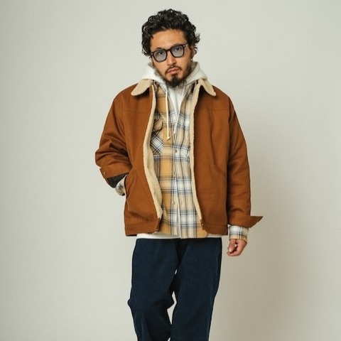 【BIG MIKE】HEAVY FLANNEL SHIRTS / BGE×WHT