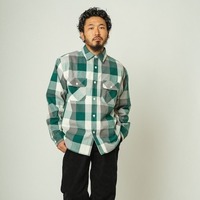 【BIG MIKE】HEAVY FLANNEL SHIRTS / GRN×WHT×GRY