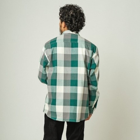 【BIG MIKE】HEAVY FLANNEL SHIRTS / GRN×WHT×GRY