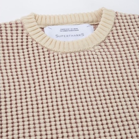 【SUPERTHANKS】Popcorn crew neck knit