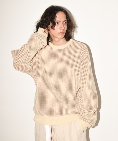 【SUPERTHANKS】Popcorn crew neck knit