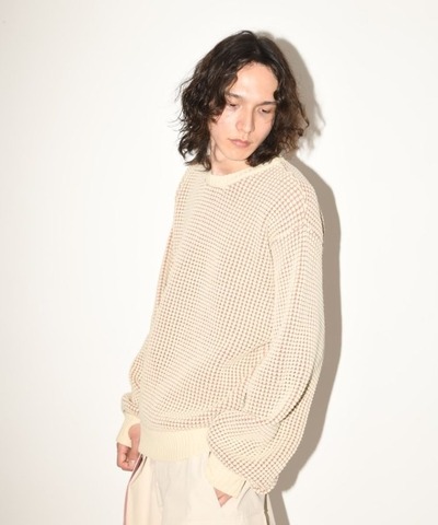 【SUPERTHANKS】Popcorn crew neck knit