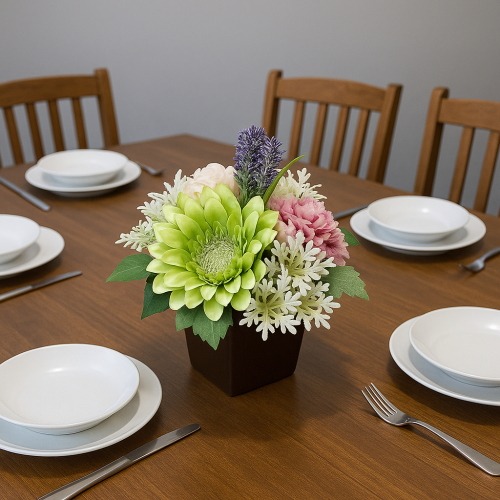 光触媒造花フラワーアレンジの設置イメージ画像(食卓)