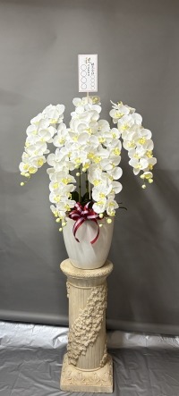 名札付きの光触媒造花胡蝶蘭type2・ラージ5本立ち・花台SPのイメージ画像