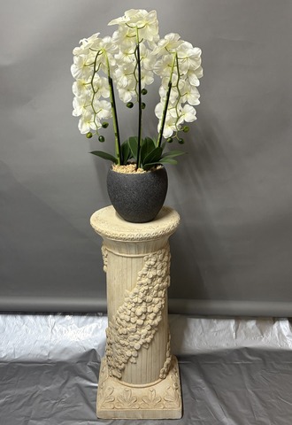 光触媒造花胡蝶蘭（type3）M3F白・花台付きの後ろ側
