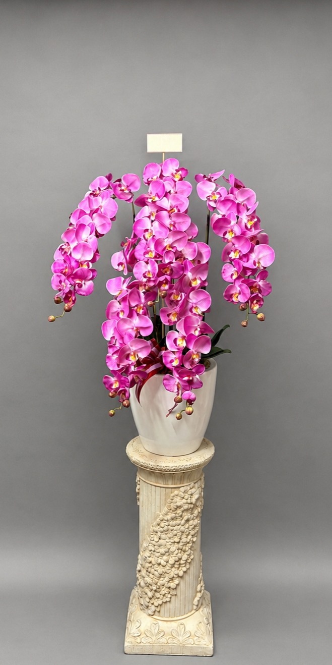 カード付きの光触媒造花胡蝶蘭type2(ピンク)・ラージ5本立ち・花台SPのイメージ画像