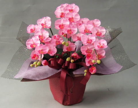 光触媒 胡蝶蘭 アートフラワー（造花） ピンク Mサイズ 3本 贈り物・母