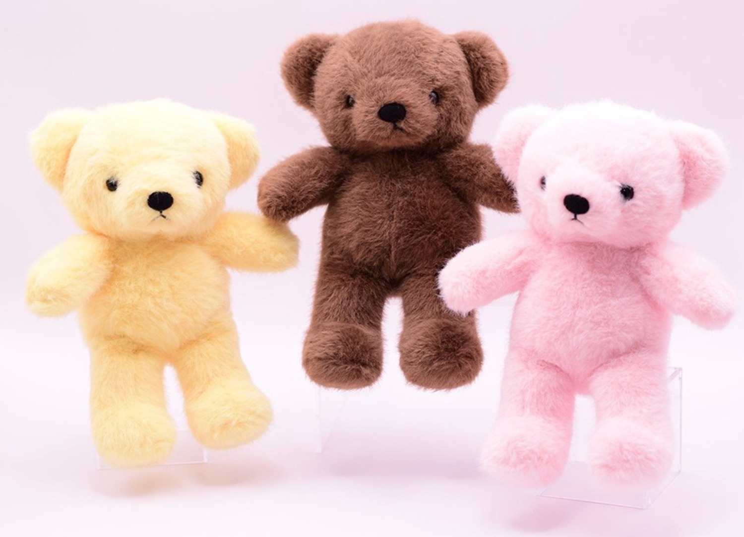 ちびくまcocolilou モヘアのテディベアとすみれのバブーシュカ　11cm ぬいぐるみ、テディベア、名入れぬいぐるみ