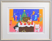 版画 SDL54  楽しいクリスマス   吉岡浩太郎