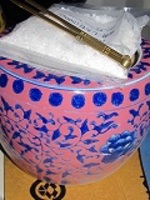 ミニ火鉢13x10ｃｍ火箸そこ砂付灰皿