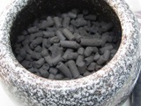 竹加熱活製炭500ｇと信楽手火鉢セット--Ｃ